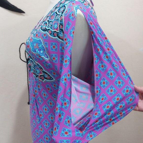 Nanette Lepore Moroccan Medallion Print Swim Cover Up Tunic - S - Picture 14 of 16